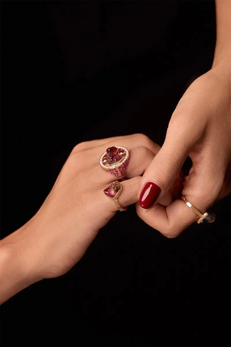 CLARA CHEHAB Watermelon Tourmaline Small Genesis Ring | Thumbnail 3 CLARA CHEHAB Watermelon Tourmaline Small Genesis Ring | Thumbnail 3