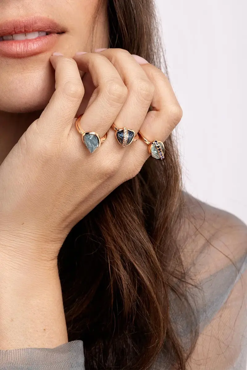 CLARA CHEHAB Diamond Aquamarine Small Elemental Ring | Thumbnail 2 CLARA CHEHAB Diamond Aquamarine Small Elemental Ring | Thumbnail 2