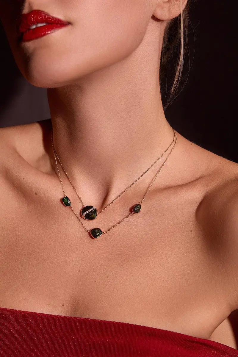 CLARA CHEHAB Green Tourmaline Sequence Necklace | Thumbnail 4