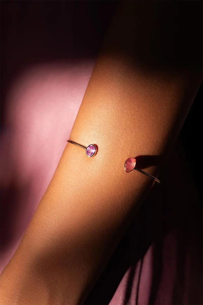 CLARA CHEHAB Pink Sapphire Tourmaline Elemental Cuff Bracelet | Thumbnail 2
