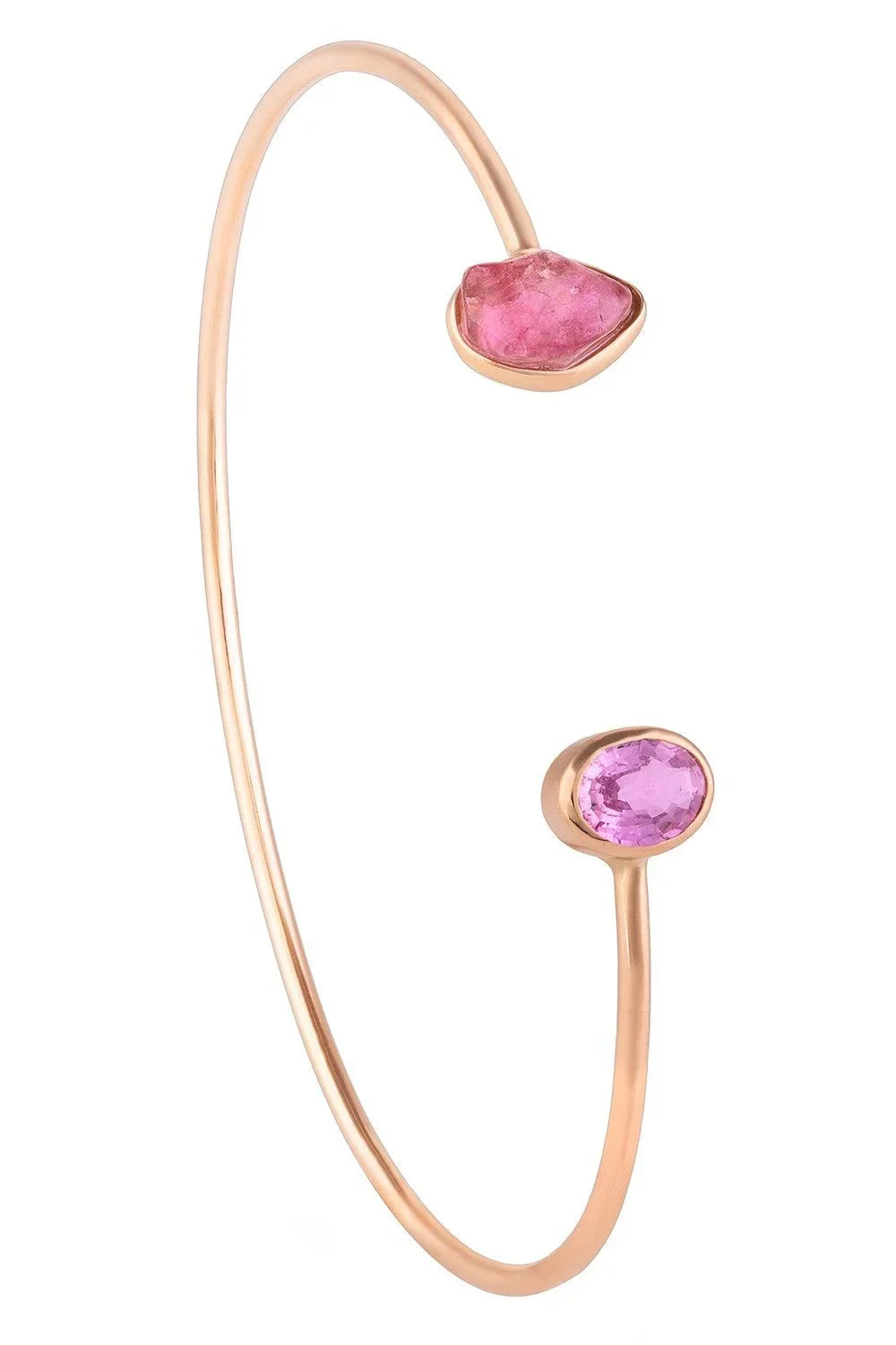 Pink Sapphire Tourmaline Elemental Cuff Bracelet Pink Sapphire Tourmaline Elemental Cuff Bracelet