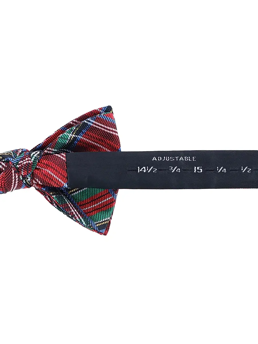 Trafalgar Men Holiday Nicholas Plaid Bow Tie | Thumbnail 4 Trafalgar Men Holiday Nicholas Plaid Bow Tie | Thumbnail 4