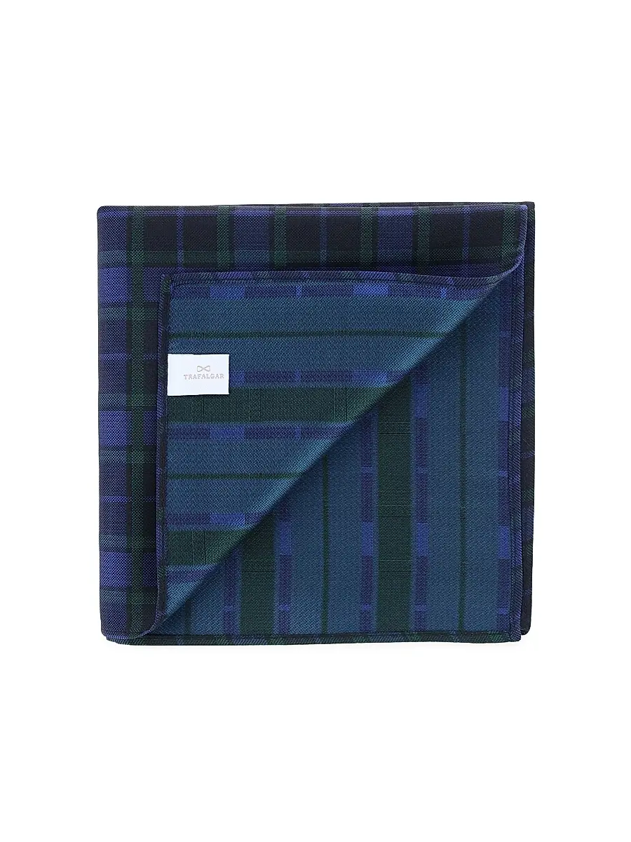 Trafalgar Men Holiday Ives Plaid Pocket Square | Thumbnail 2