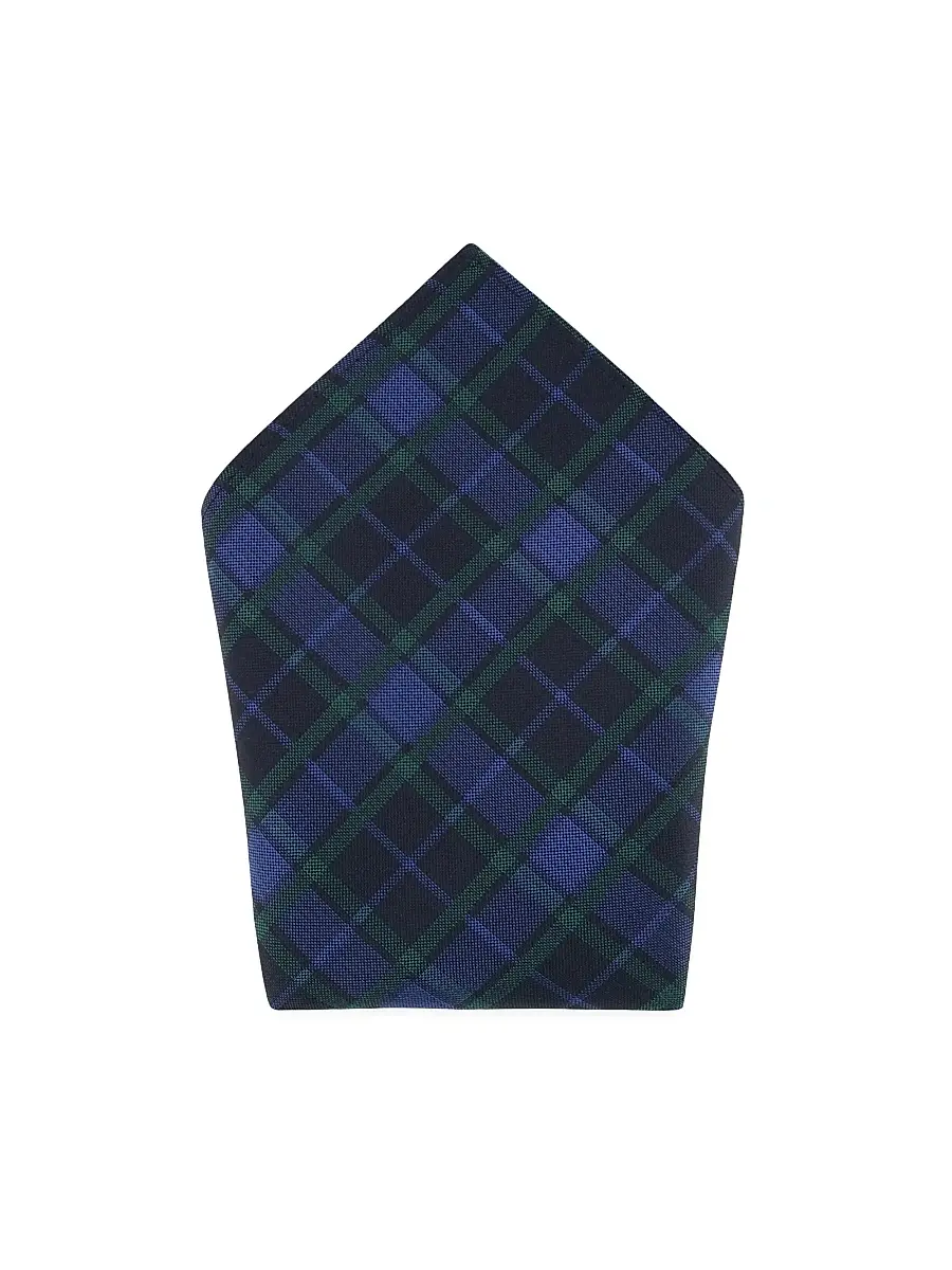 Trafalgar Men Holiday Ives Plaid Pocket Square | Thumbnail 3