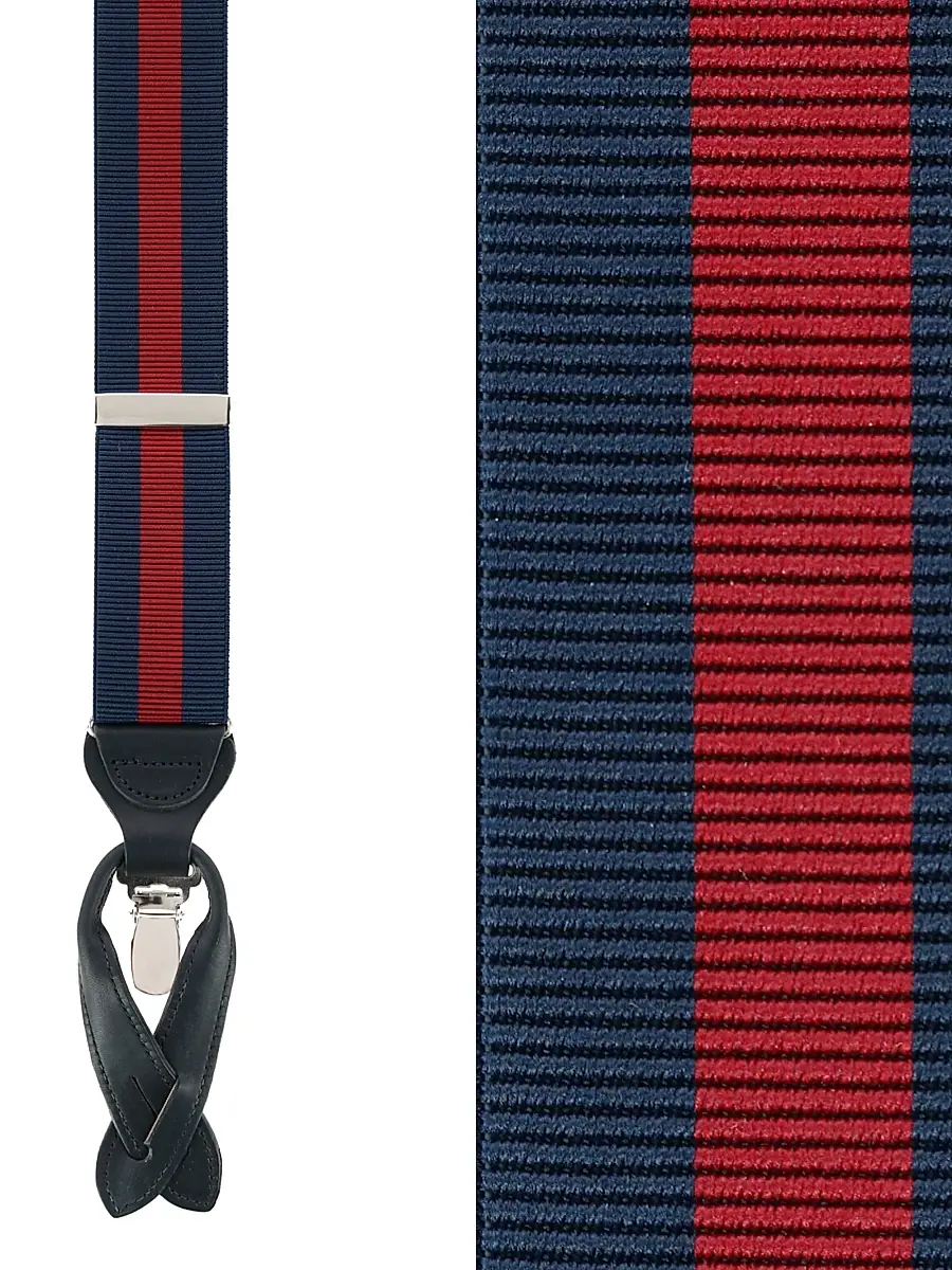 Trafalgar Men Oliver Convertible Striped Suspenders | Thumbnail 3 Trafalgar Men Oliver Convertible Striped Suspenders | Thumbnail 3