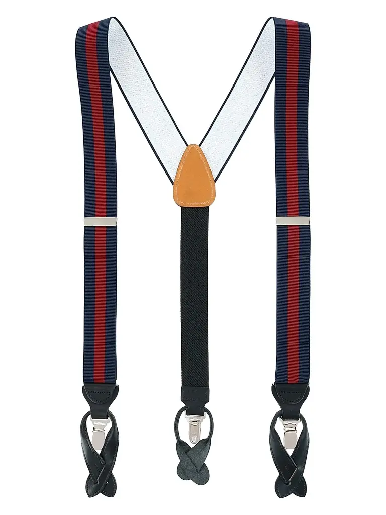 Trafalgar Men Oliver Convertible Striped Suspenders