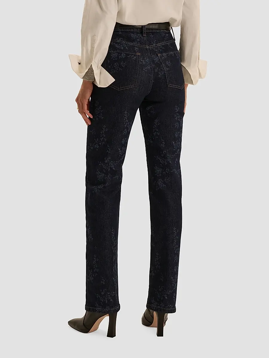Favorite Daughter Women's The Valentina Floral High-Rise Straight-Leg Jeans | Thumbnail 3 Favorite Daughter Women's The Valentina Floral High-Rise Straight-Leg Jeans | Thumbnail 3
