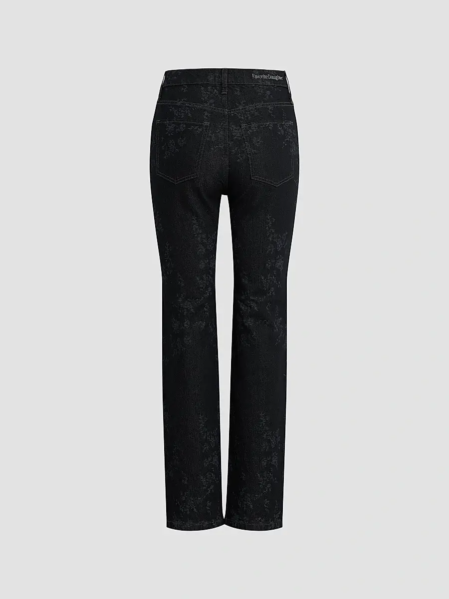 Favorite Daughter Women's The Valentina Floral High-Rise Straight-Leg Jeans | Thumbnail 6 Favorite Daughter Women's The Valentina Floral High-Rise Straight-Leg Jeans | Thumbnail 6