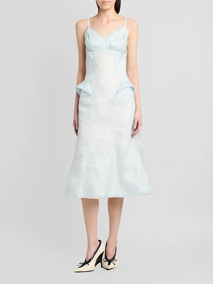 Alexander McQueen Women's Peplum Silk Lace Cocktail Dress | Thumbnail 2 Alexander McQueen Women's Peplum Silk Lace Cocktail Dress | Thumbnail 2