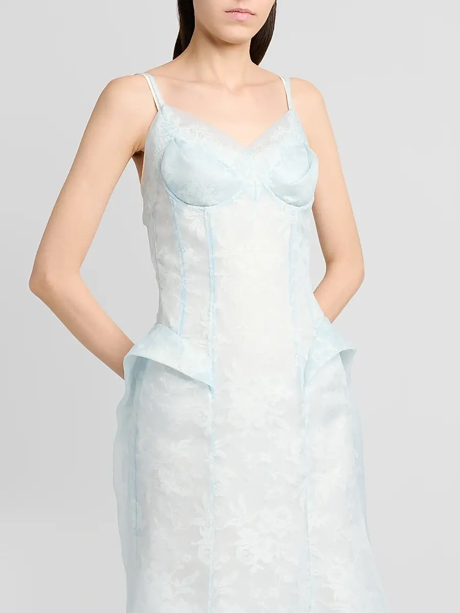 Alexander McQueen Women's Peplum Silk Lace Cocktail Dress | Thumbnail 5 Alexander McQueen Women's Peplum Silk Lace Cocktail Dress | Thumbnail 5