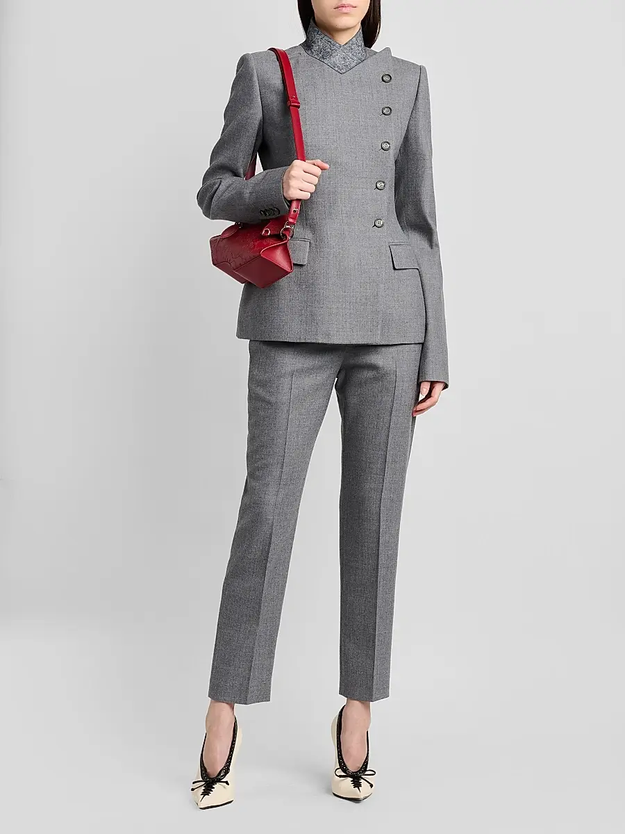 Alexander McQueen Women's Cross Lapel Structured Wool Jacket | Thumbnail 2 Alexander McQueen Women's Cross Lapel Structured Wool Jacket | Thumbnail 2
