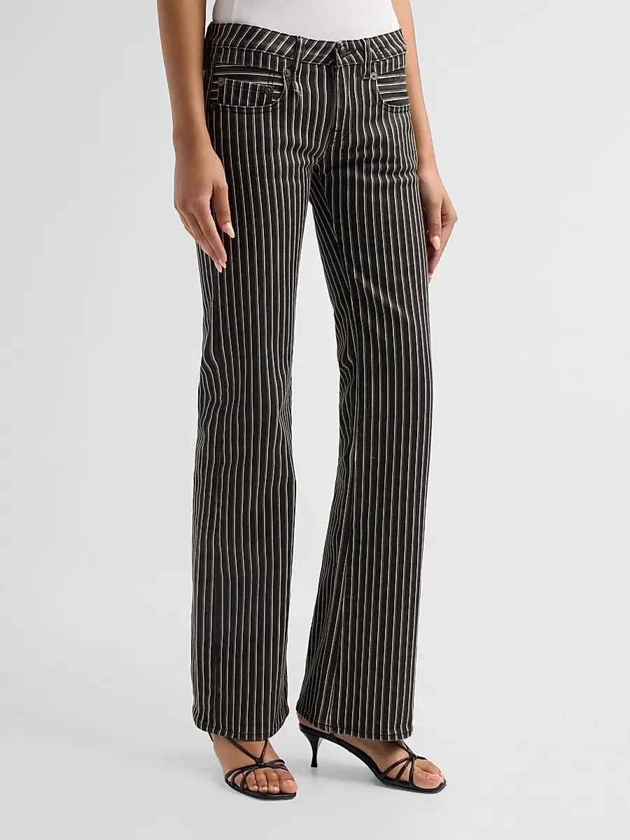 R13 Women's Boy Flare Striped Jeans | Thumbnail 4 R13 Women's Boy Flare Striped Jeans | Thumbnail 4
