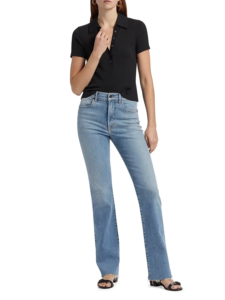 Veronica Beard Women's Kearney Cotton Polo T-Shirt | Thumbnail 2