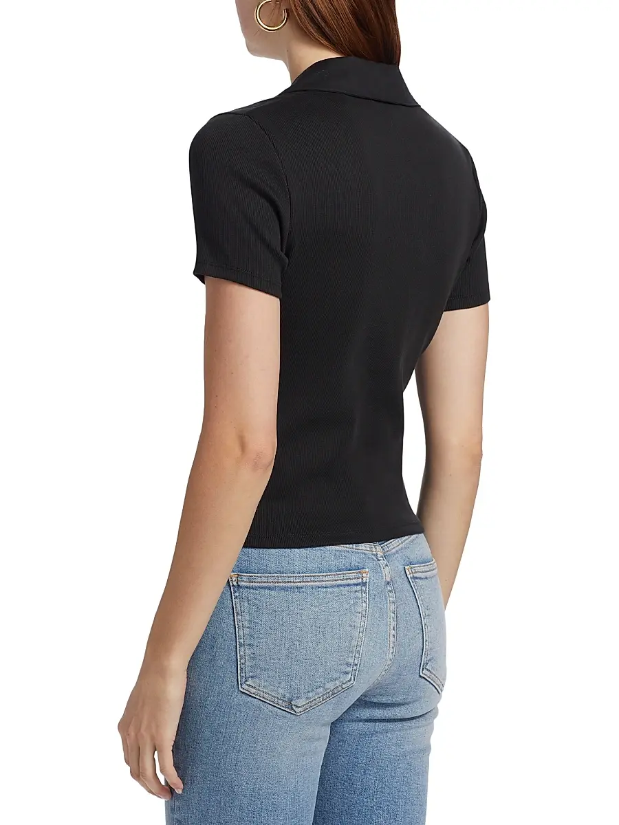 Veronica Beard Women's Kearney Cotton Polo T-Shirt | Thumbnail 5