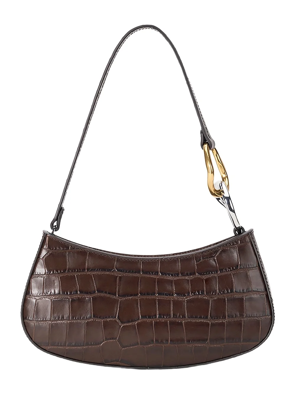 Women's Ollie Croc-Embossed Leather Shoulder Bag