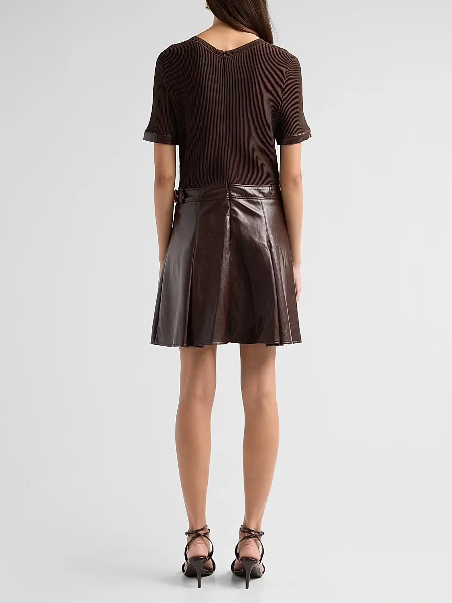 Milly Women's Devyn Mixed-Media A-Line Mini Dress | Thumbnail 3 Milly Women's Devyn Mixed-Media A-Line Mini Dress | Thumbnail 3