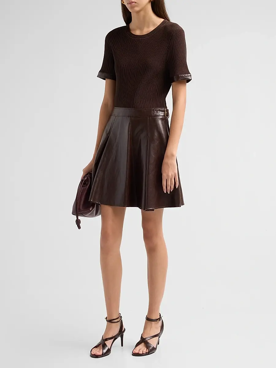 Milly Women's Devyn Mixed-Media A-Line Mini Dress | Thumbnail 4 Milly Women's Devyn Mixed-Media A-Line Mini Dress | Thumbnail 4