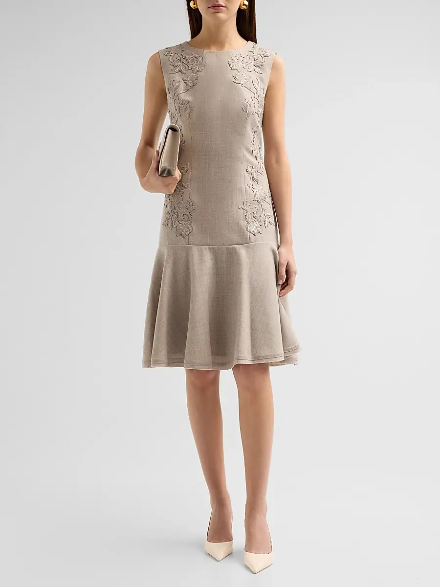 Kobi Halperin Women's Tate Wool Drop-Waist Knee-Length Dress | Thumbnail 2