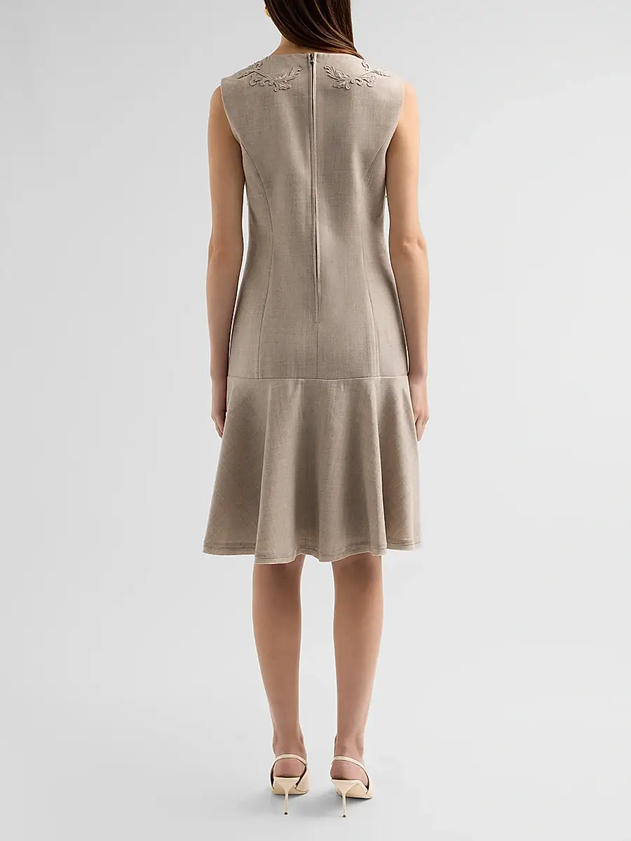Kobi Halperin Women's Tate Wool Drop-Waist Knee-Length Dress | Thumbnail 3