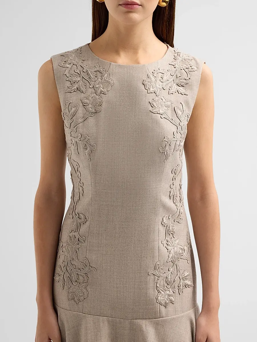 Kobi Halperin Women's Tate Wool Drop-Waist Knee-Length Dress | Thumbnail 5
