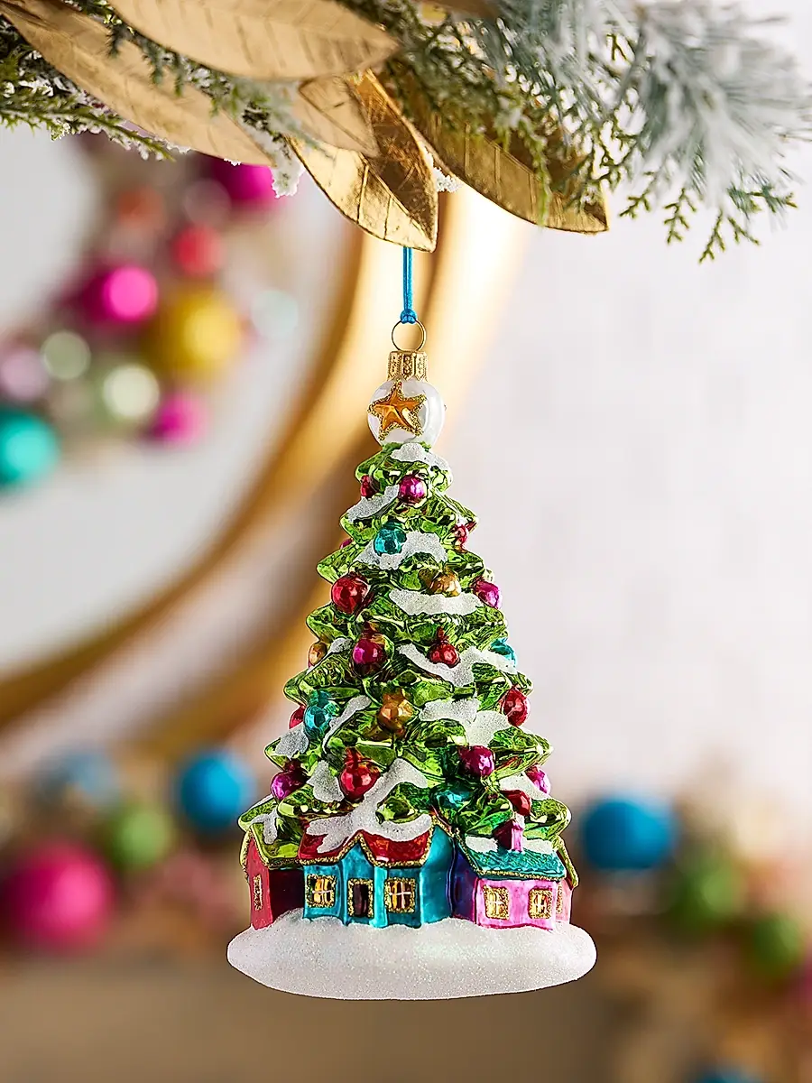 Exclusively Ours Tree With Little Houses Glass Ornament | Thumbnail 2 Exclusively Ours Tree With Little Houses Glass Ornament | Thumbnail 2