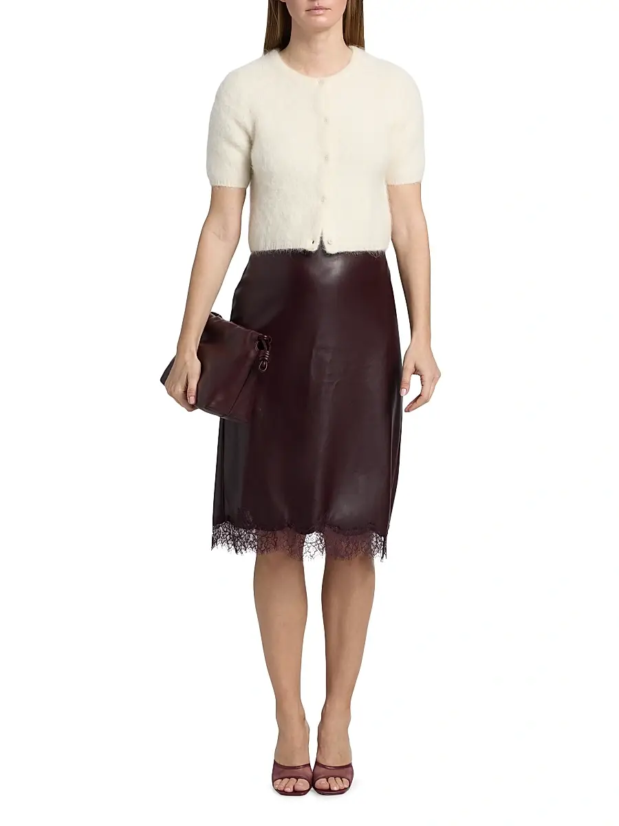LAMARQUE Women's Sonja Faux Leather Lace-Trimmed Midi-Skirt | Thumbnail 2 LAMARQUE Women's Sonja Faux Leather Lace-Trimmed Midi-Skirt | Thumbnail 2