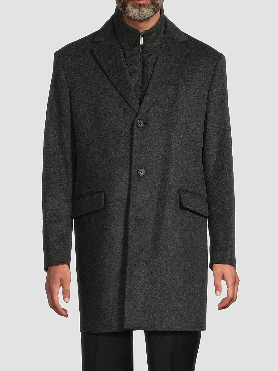 Saks Fifth Avenue Men's COLLECTION Fashion Wool-Cashmere Top Coat | Thumbnail 3 Saks Fifth Avenue Men's COLLECTION Fashion Wool-Cashmere Top Coat | Thumbnail 3