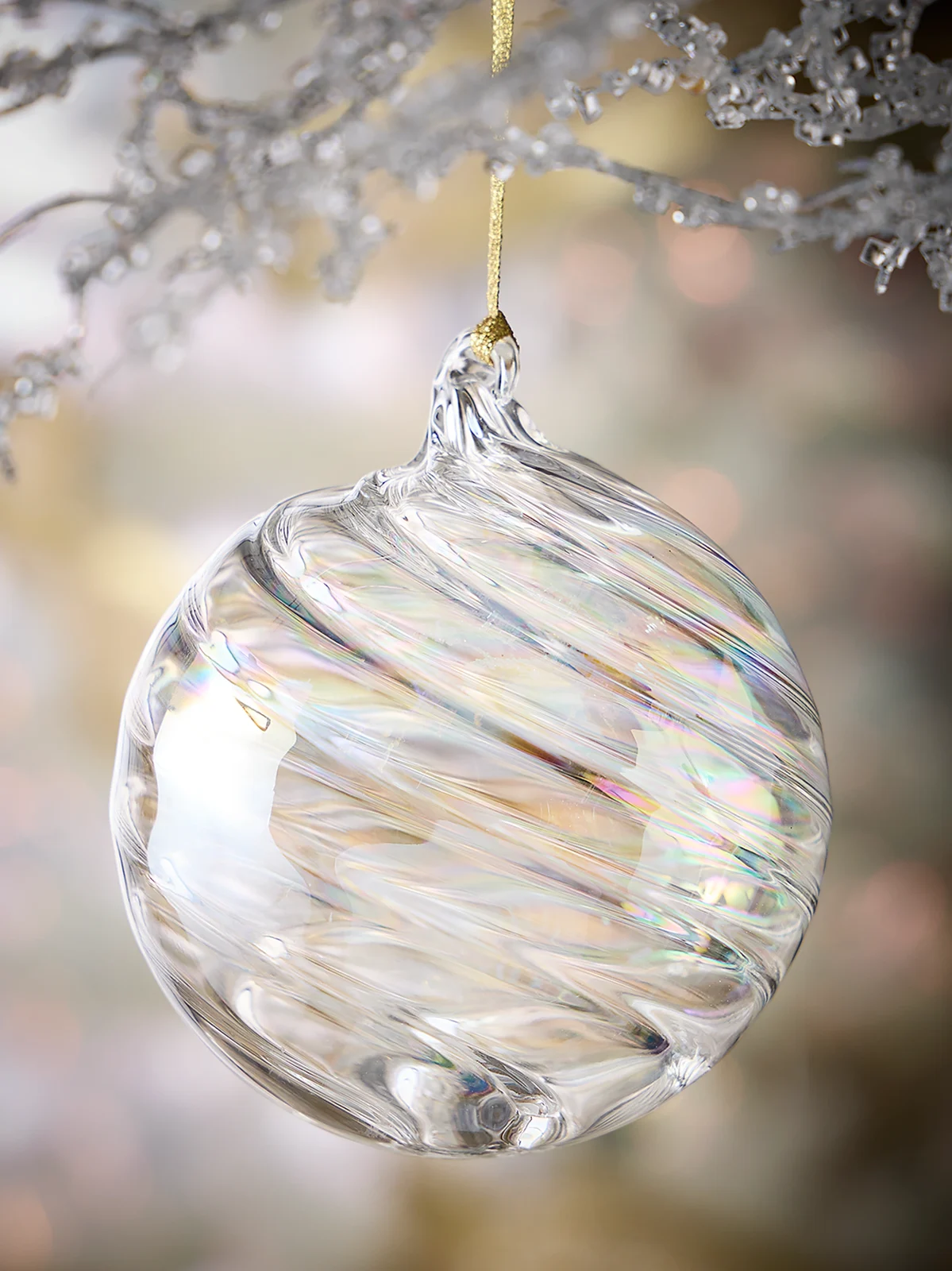 Jim Marvin Swirl Glass Ball Ornament
