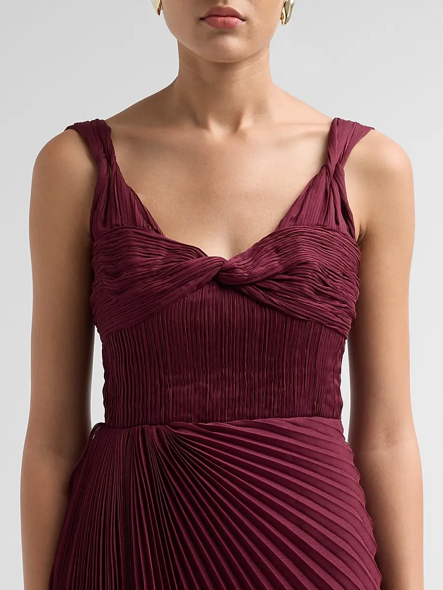 Amur Women's Nova Pleated Twist-Front Mini Dress | Thumbnail 5 Amur Women's Nova Pleated Twist-Front Mini Dress | Thumbnail 5