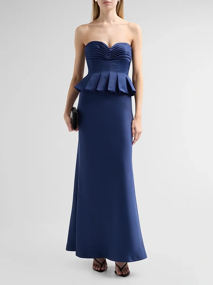 THEIA Women's Sydney Strapless Peplum Gown | Thumbnail 2 THEIA Women's Sydney Strapless Peplum Gown | Thumbnail 2