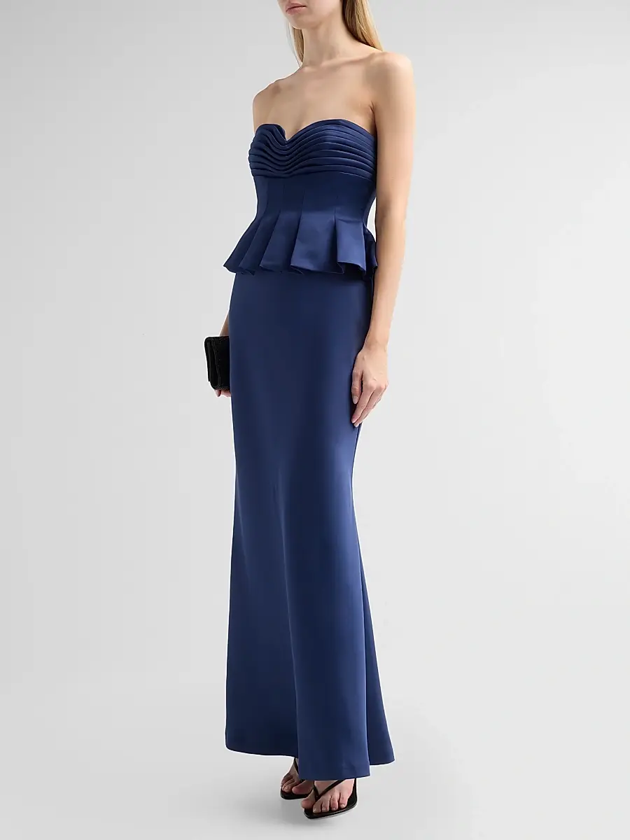 THEIA Women's Sydney Strapless Peplum Gown | Thumbnail 4 THEIA Women's Sydney Strapless Peplum Gown | Thumbnail 4