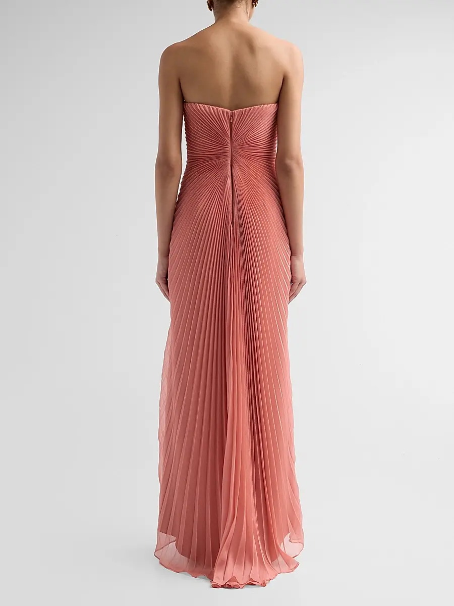 Amur Women's Myra Pleated High-Low Maxi Dress | Thumbnail 3 Amur Women's Myra Pleated High-Low Maxi Dress | Thumbnail 3