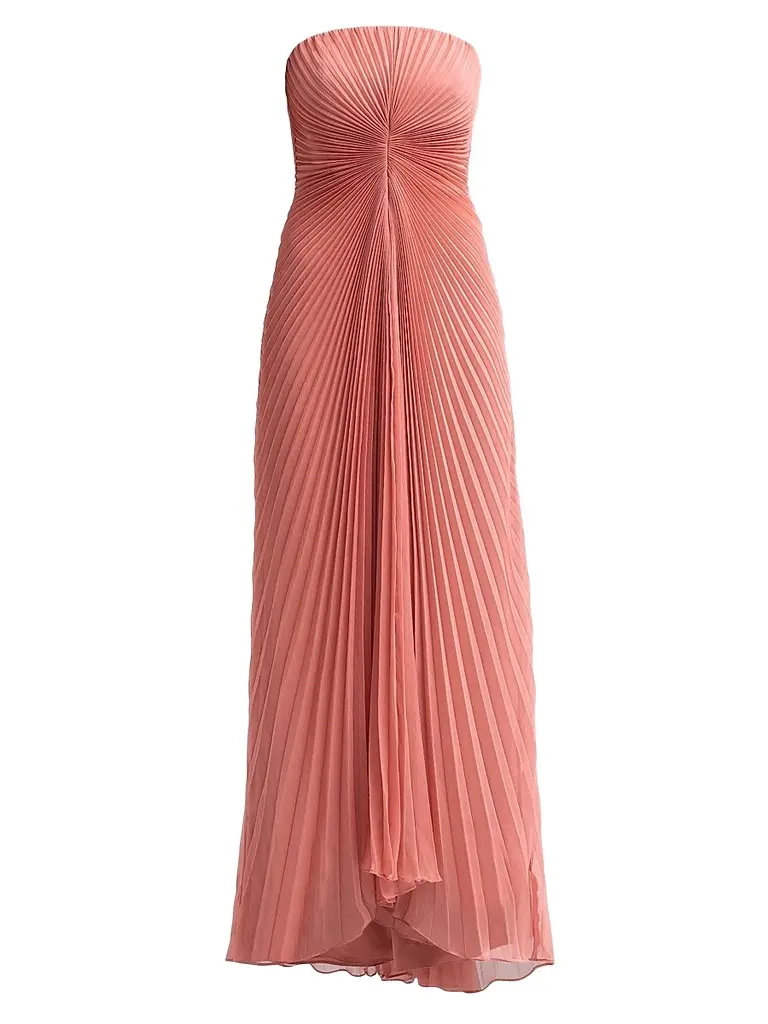 Amur Women's Myra Pleated High-Low Maxi Dress