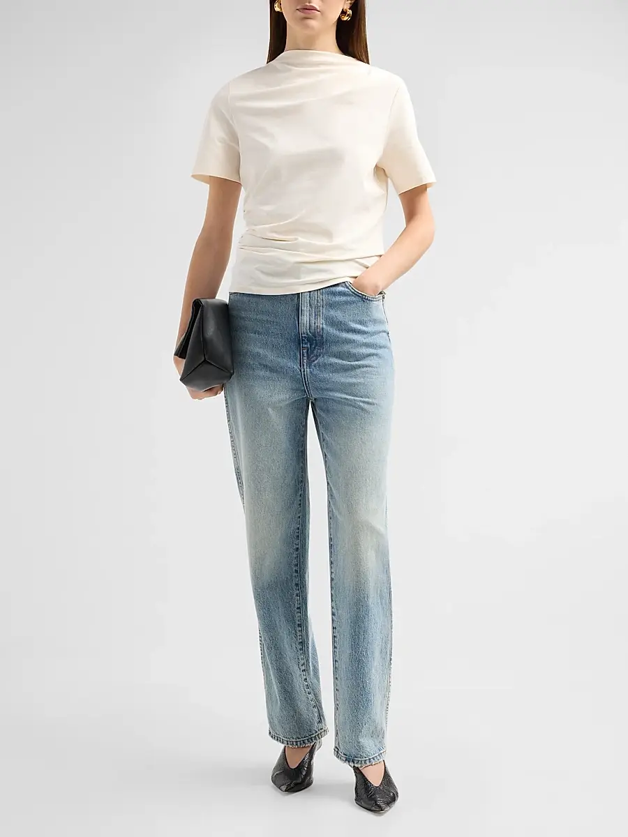 Le Jean Women's Willow Cotton-Blend Draped T-Shirt | Thumbnail 2 Le Jean Women's Willow Cotton-Blend Draped T-Shirt | Thumbnail 2