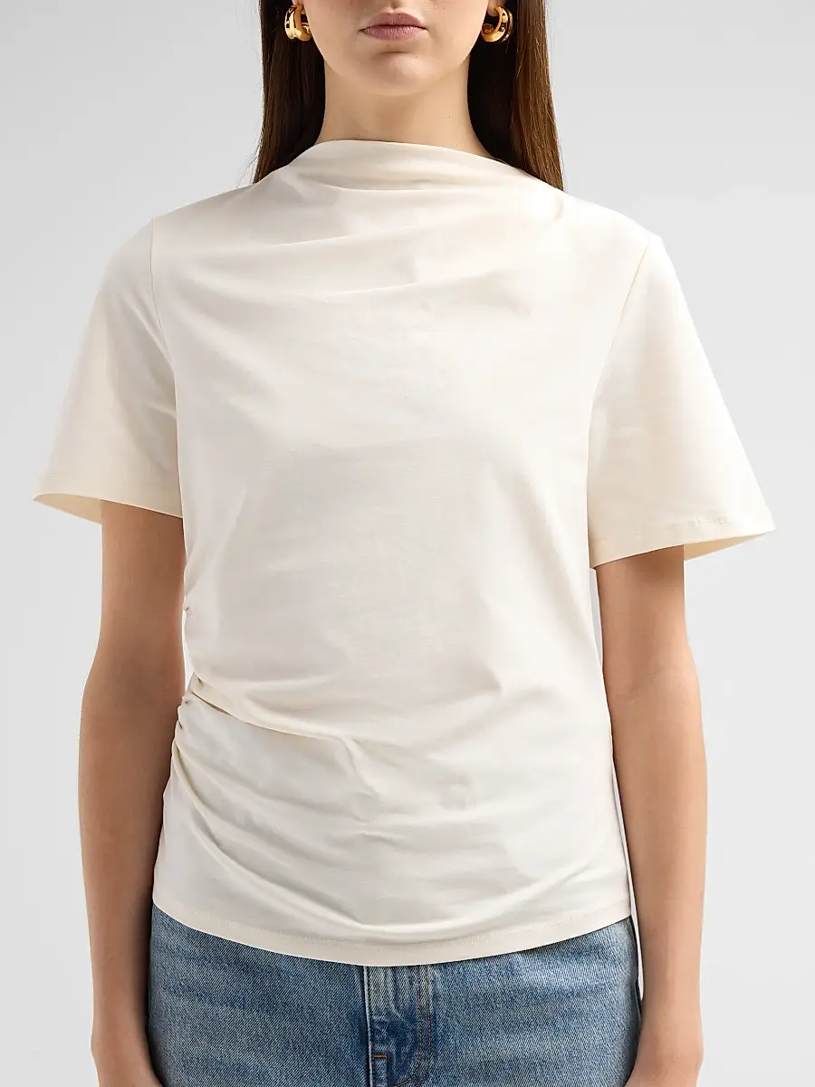 Le Jean Women's Willow Cotton-Blend Draped T-Shirt | Thumbnail 5 Le Jean Women's Willow Cotton-Blend Draped T-Shirt | Thumbnail 5