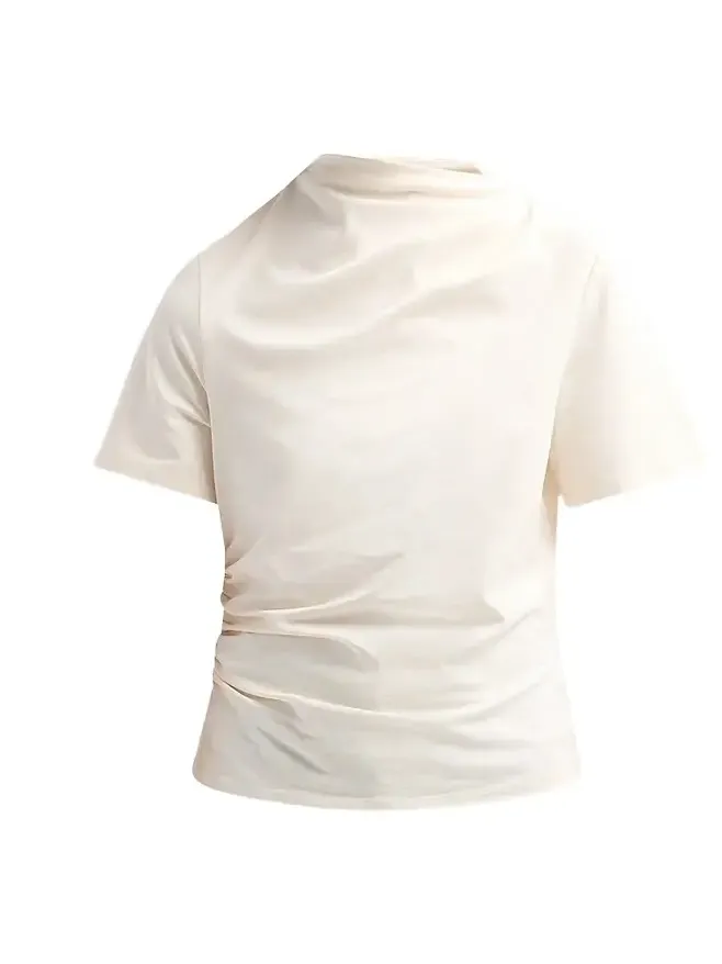 Le Jean Women's Willow Cotton-Blend Draped T-Shirt