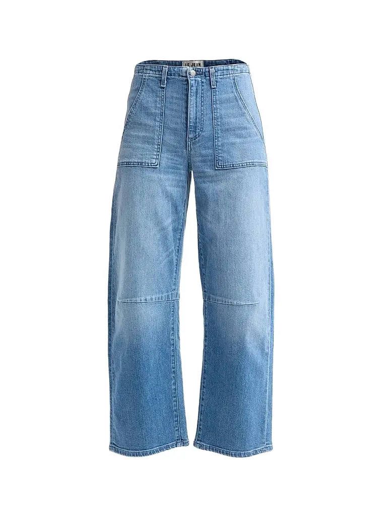 Le Jean Women's Utility Barrel-Leg Crop Jeans