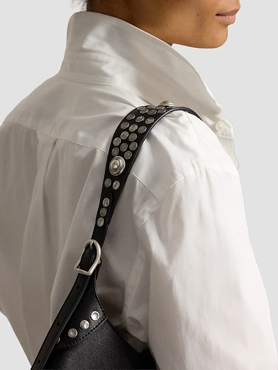 Polo Ralph Lauren Women's Polo ID Studded Leather Shoulder Bag | Thumbnail 3 Polo Ralph Lauren Women's Polo ID Studded Leather Shoulder Bag | Thumbnail 3