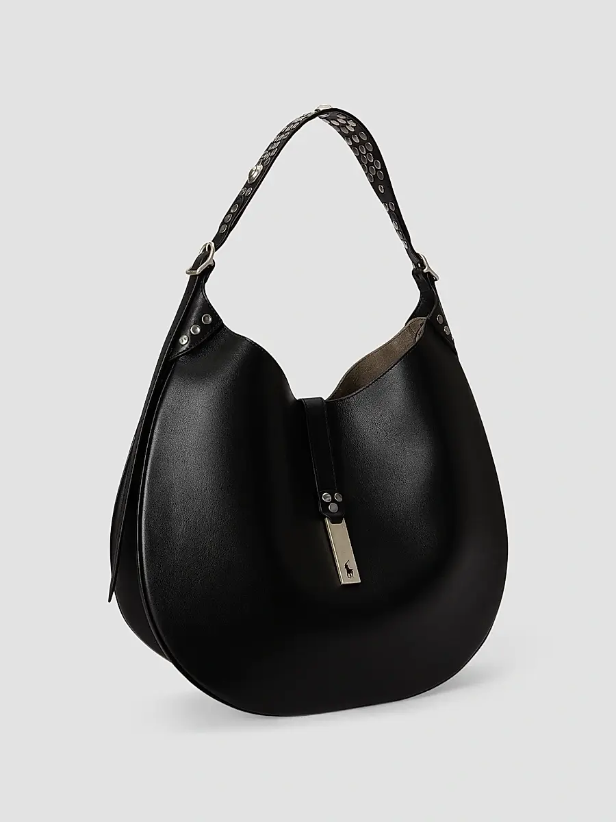 Polo Ralph Lauren Women's Polo ID Studded Leather Shoulder Bag | Thumbnail 5 Polo Ralph Lauren Women's Polo ID Studded Leather Shoulder Bag | Thumbnail 5