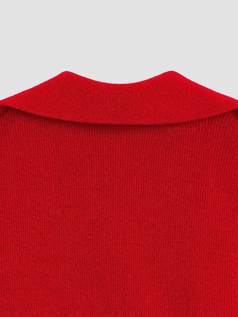 Givenchy Women's Slashed Midi Dress in Wool and Cashmere - Red | Thumbnail 3 Givenchy Women's Slashed Midi Dress in Wool and Cashmere - Red | Thumbnail 3