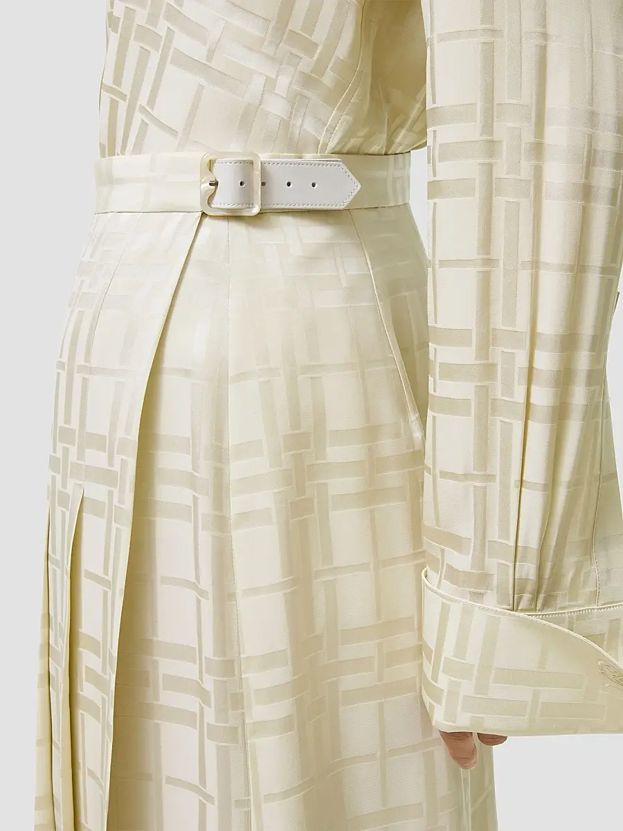 Burberry Women's Annalie Check Silk Midi Kilt | Thumbnail 4