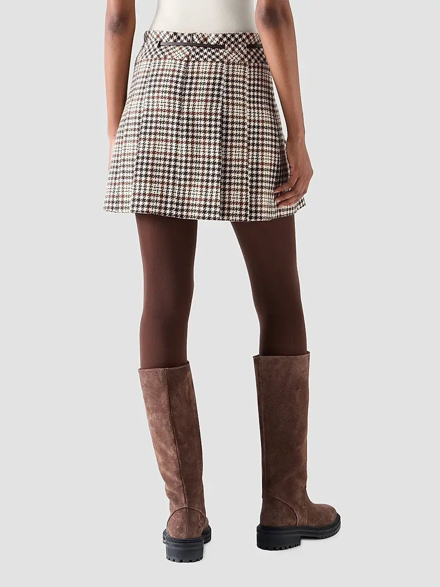 Akris punto Women's Houndstooth Tweed Wool-Blend Mini Kilt Skirt | Thumbnail 3 Akris punto Women's Houndstooth Tweed Wool-Blend Mini Kilt Skirt | Thumbnail 3