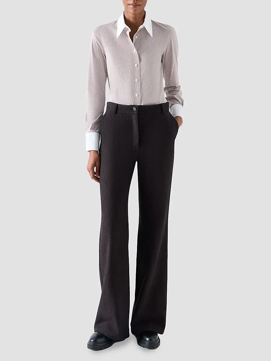 Akris punto Women's Stripe Stretch Cotton Poplin Shirt | Thumbnail 2