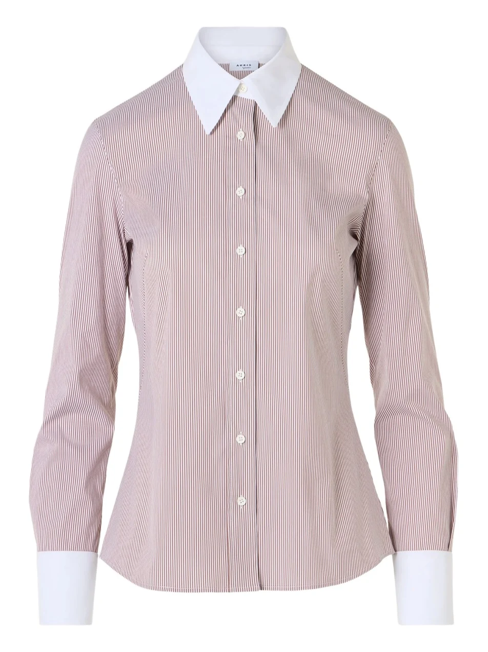 Akris punto Women's Stripe Stretch Cotton Poplin Shirt