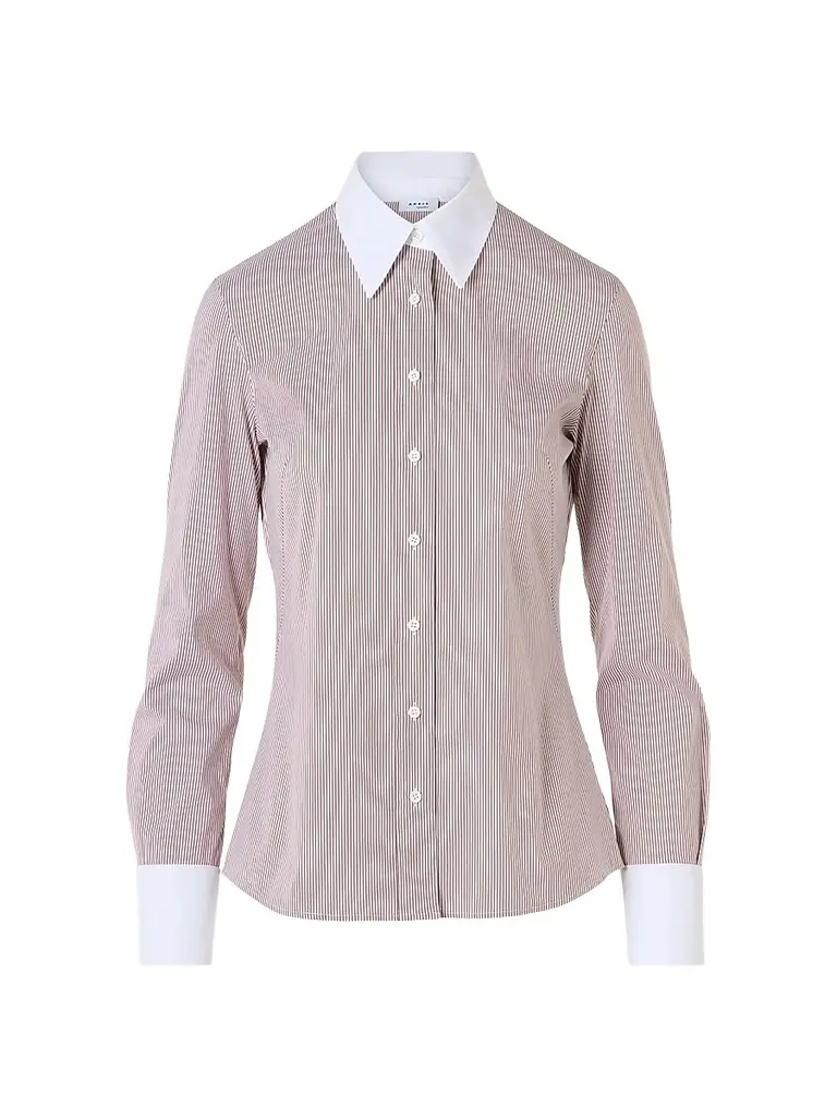 Akris punto Women's Stripe Stretch Cotton Poplin Shirt