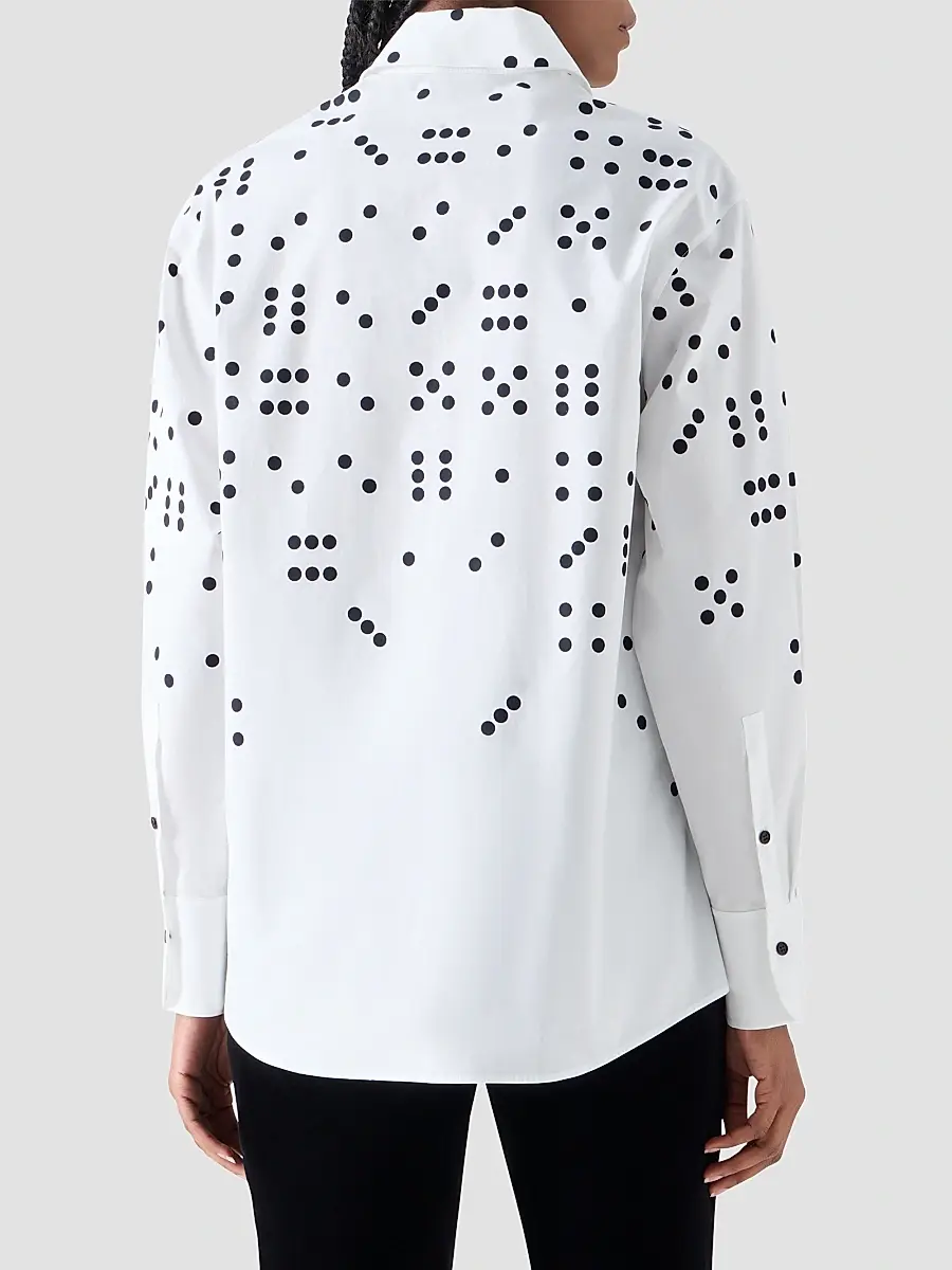 Akris punto Women's Dice Print Poplin Cotton Shirt | Thumbnail 3 Akris punto Women's Dice Print Poplin Cotton Shirt | Thumbnail 3