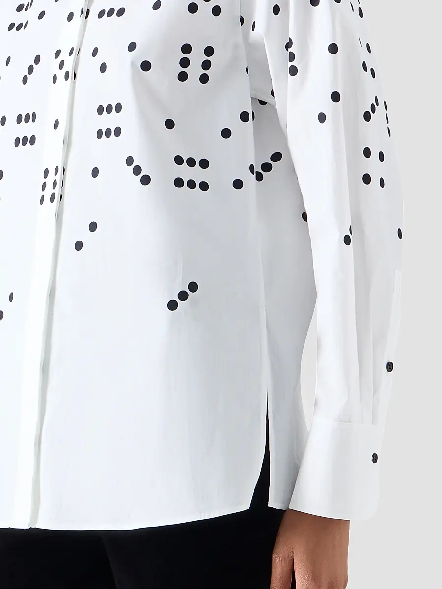 Akris punto Women's Dice Print Poplin Cotton Shirt | Thumbnail 5 Akris punto Women's Dice Print Poplin Cotton Shirt | Thumbnail 5