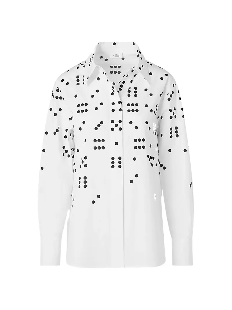 Akris punto Women's Dice Print Poplin Cotton Shirt