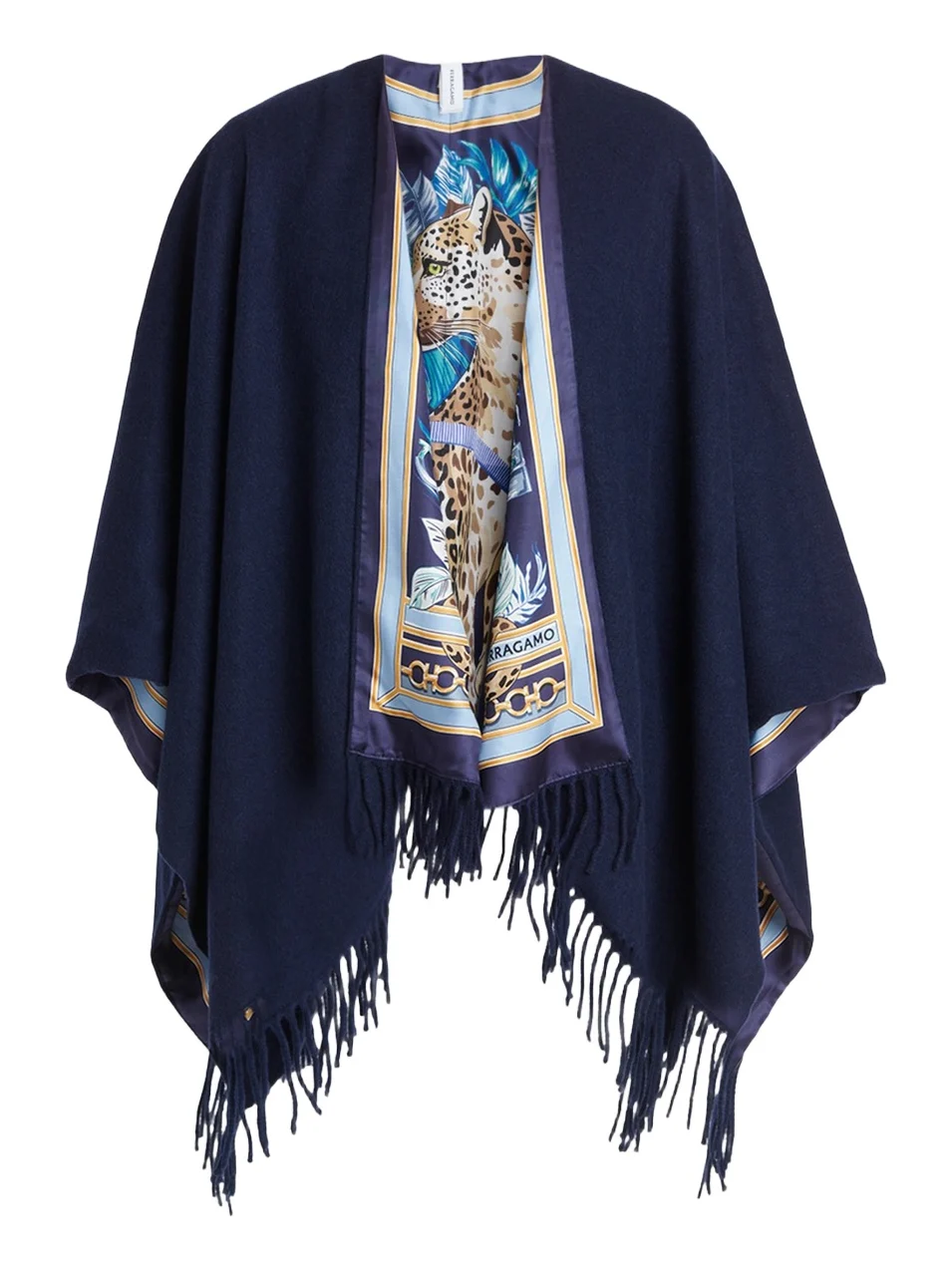 Women's Leopard Print Cashmere-Wool Reversible Cape Women's Leopard Print Cashmere-Wool Reversible Cape