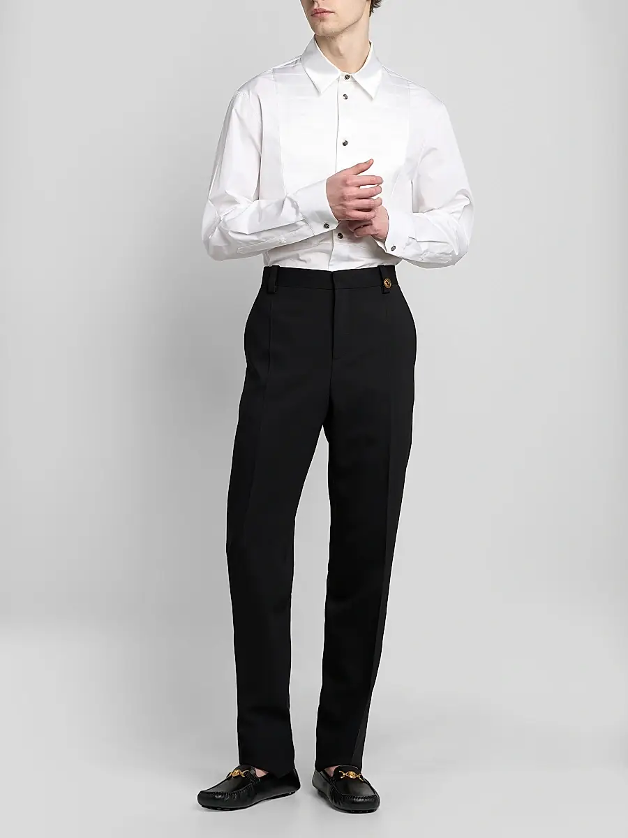 Versace Men's Medusa Stretch-Wool Pants | Thumbnail 2 Versace Men's Medusa Stretch-Wool Pants | Thumbnail 2